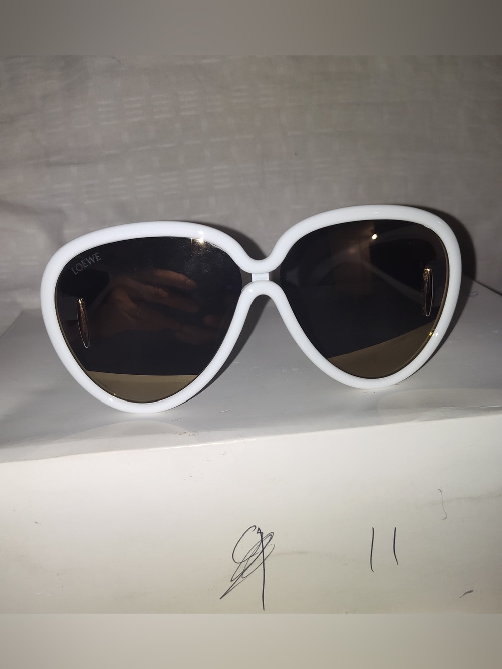 Loewe White Oversized Butterfly Sunglasses